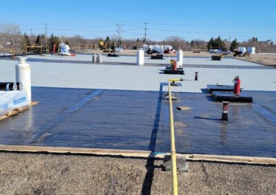 Workers on a flat roof